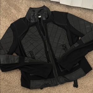 Blanc noir moto leather jacket size L (luxury brand)